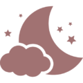 Night Symbol Of The Moon With A Cloud And Stars Farbe #1